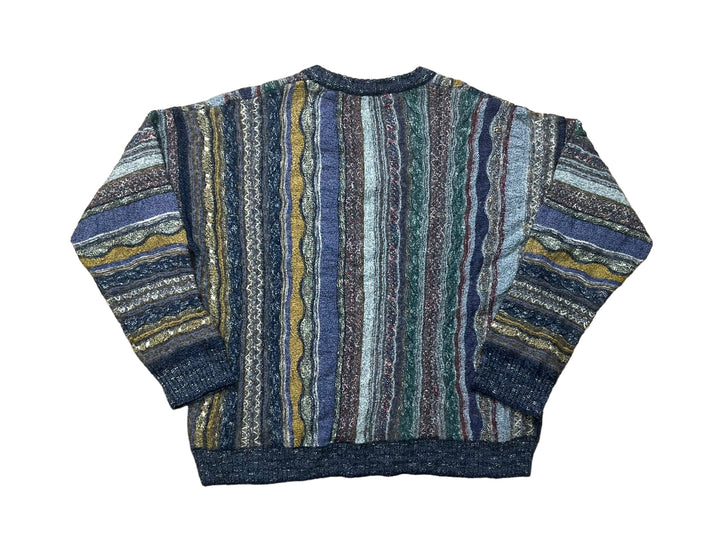 Multicoloured "Coogi Style" Knitted Jumper