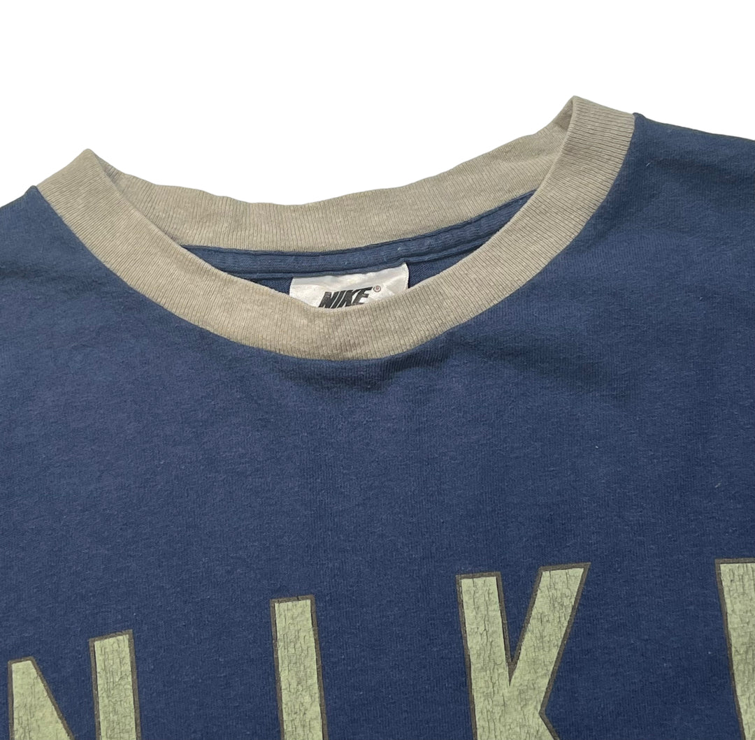 Nike Navy 90'S Spellout Logo T-shirt