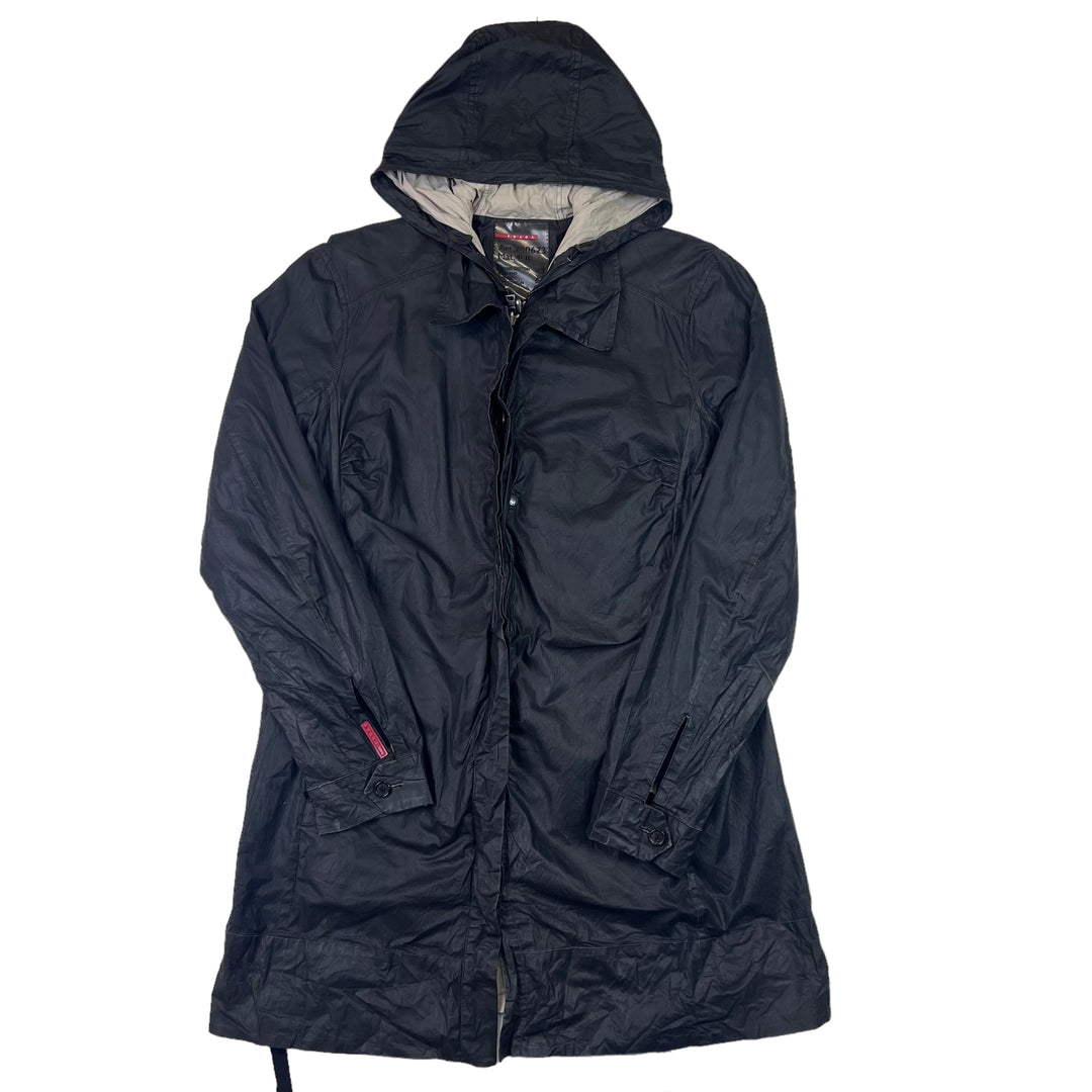 Prada Black Hooded Trench Jacket