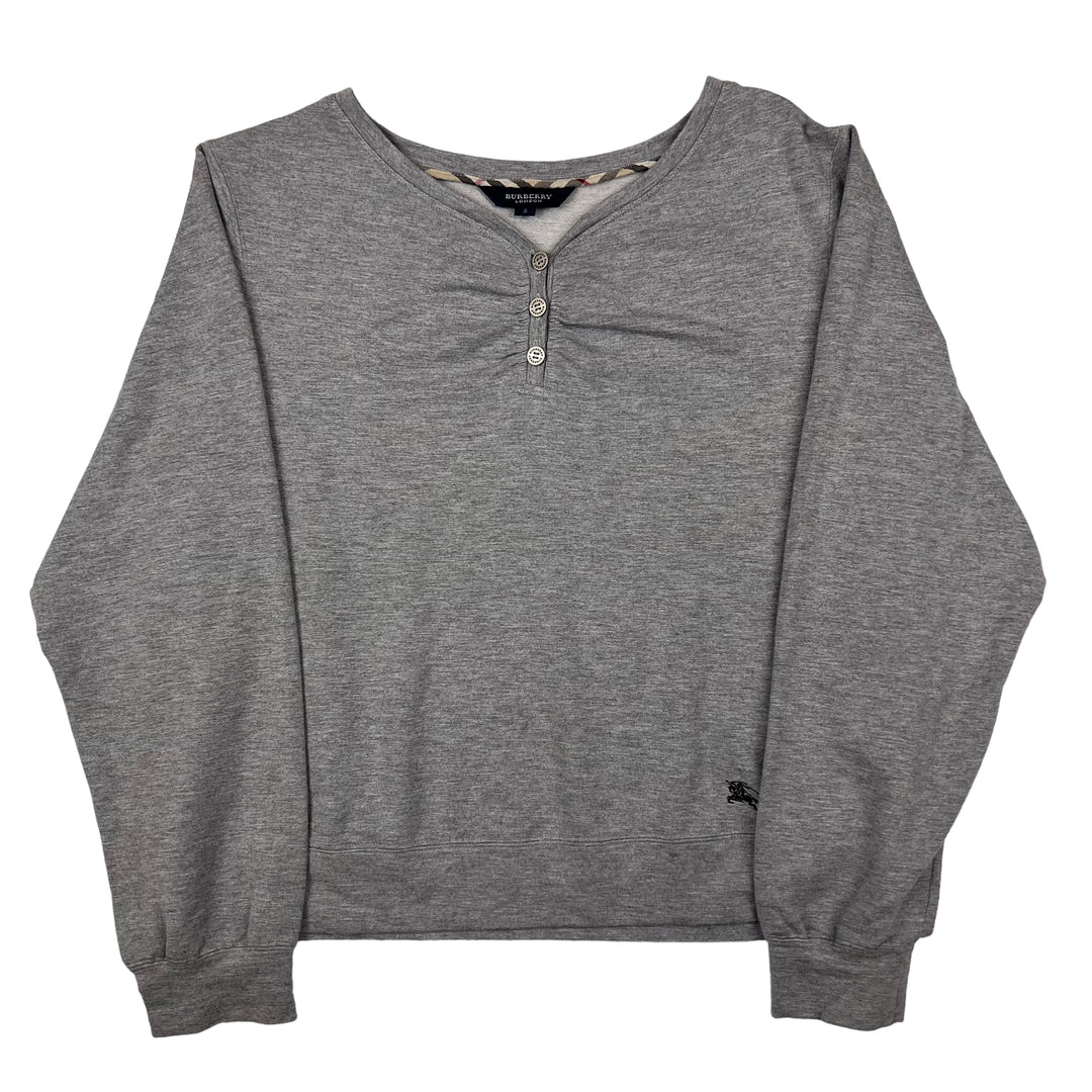 Burberry Grey Button Up Sweatshirt