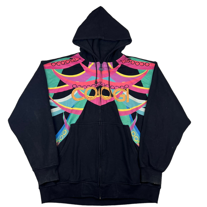 Coogi Black Zip Up Hooded Sweatshirt