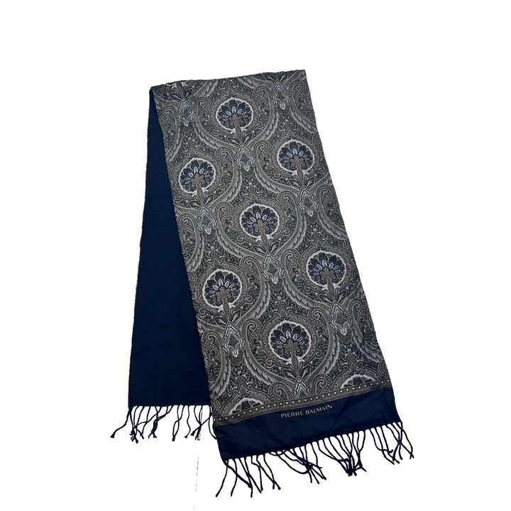 Pierre Balmain Wool Silk Patterned Scarf