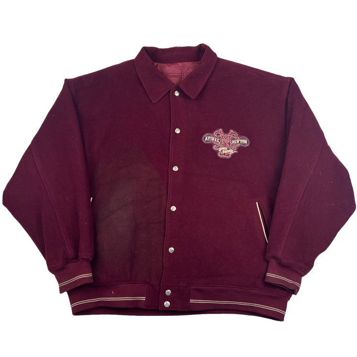 Avirex Maroon Wool Varsity Jacket