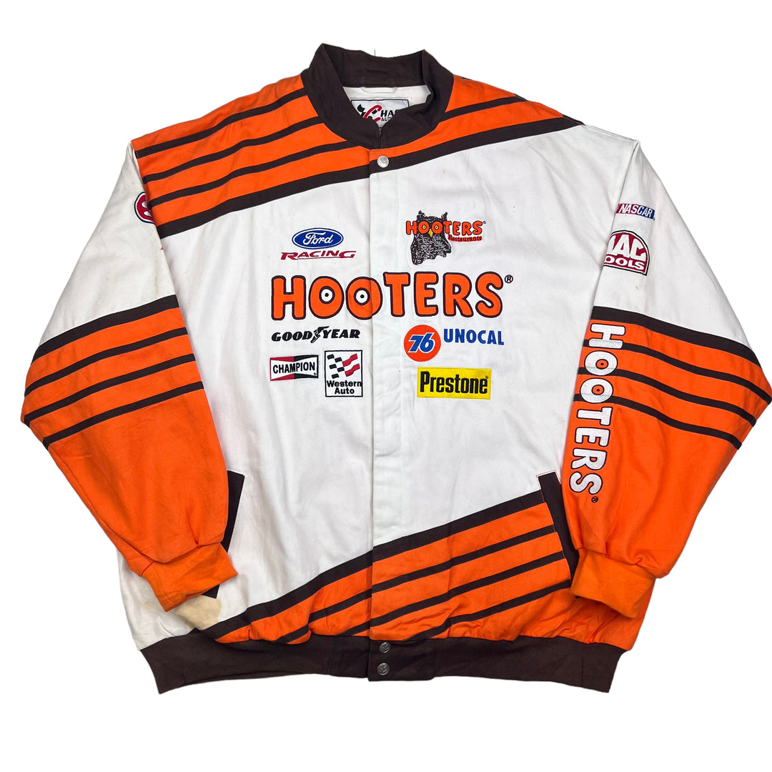NASCAR White Orange Hooters Racing Jacket1