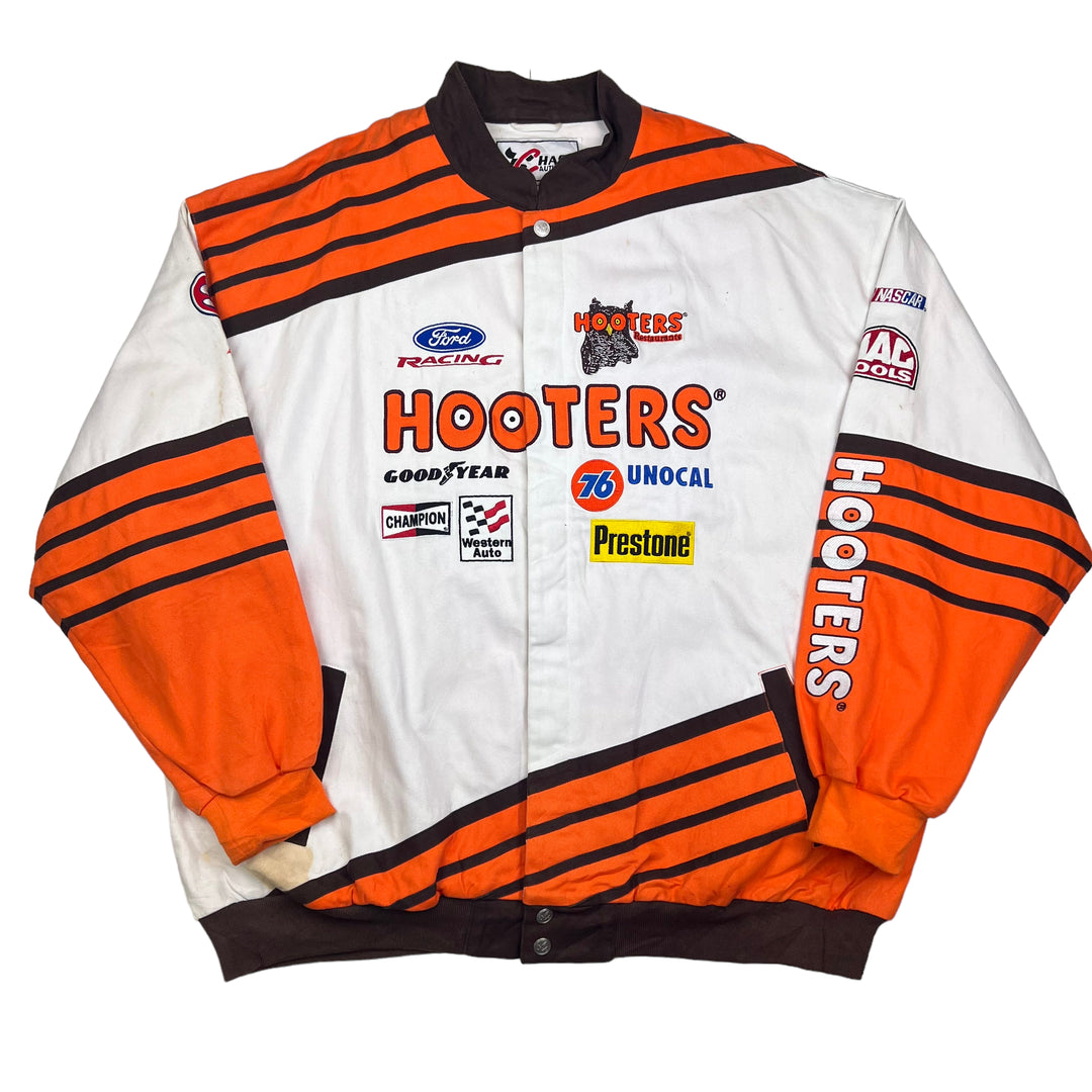 NASCAR White Orange Hooters Racing Jacket