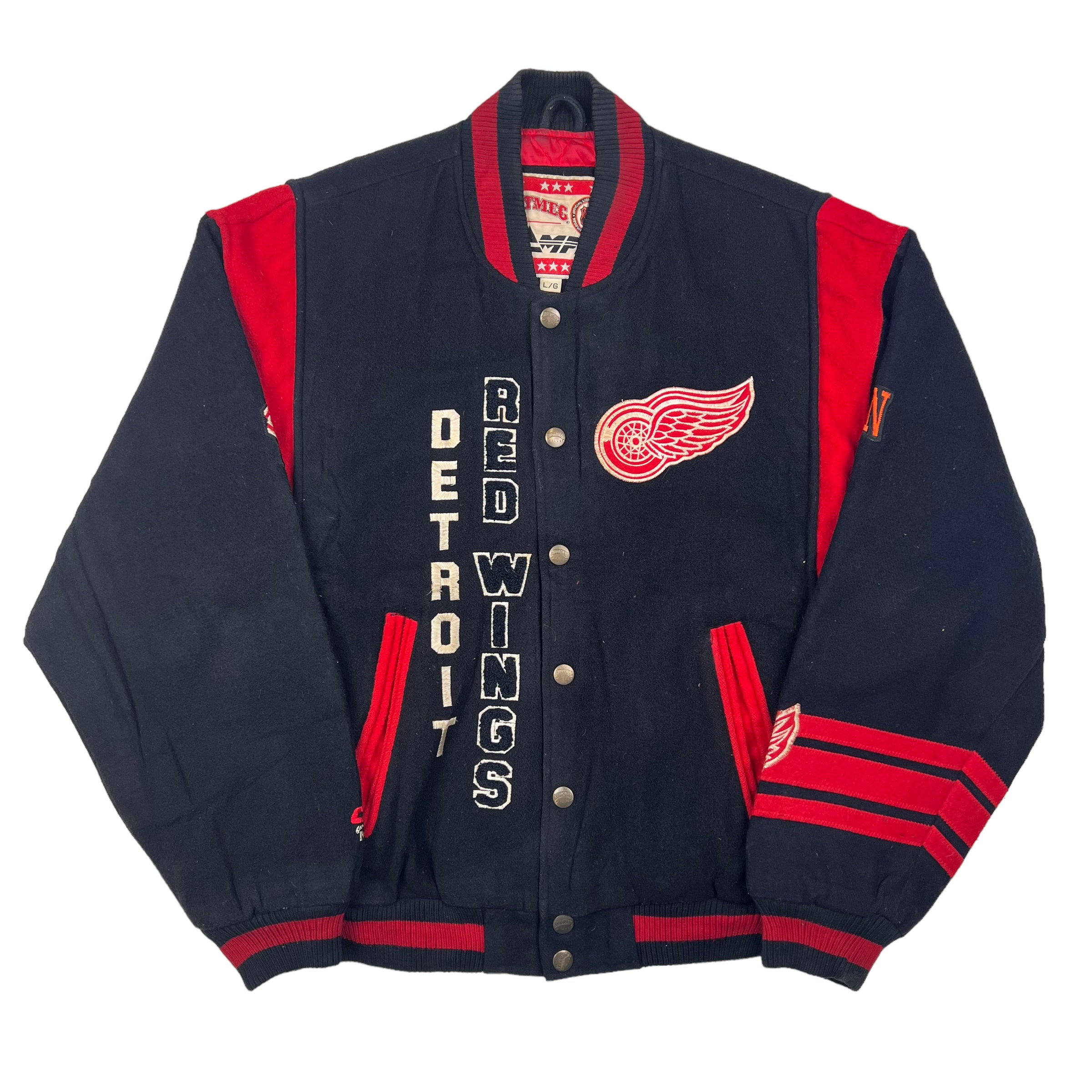 Detroit Red Wings 90 s Nutmeg by Campri Black Red Varsity Jacket Bring It Back
