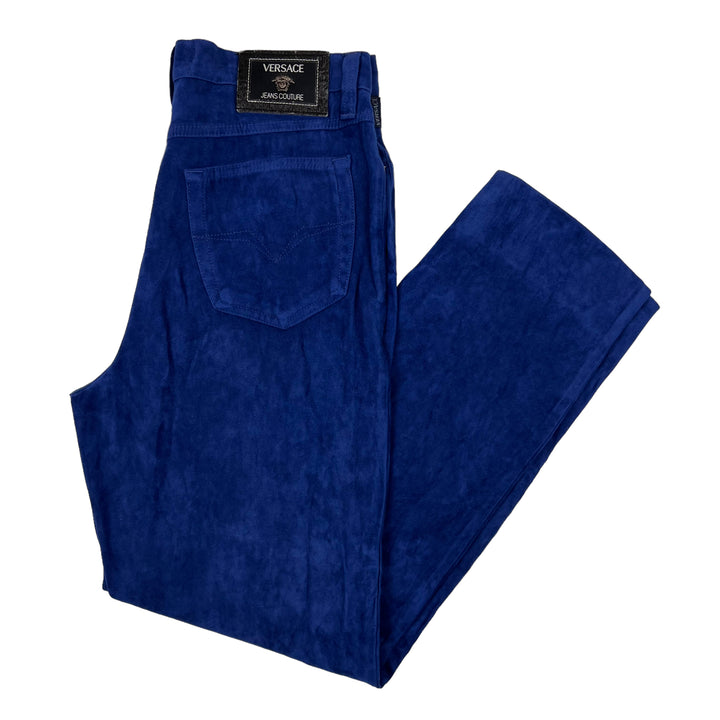 Versace Jeans Couture Blue Straight Leg Corduroy Trousers