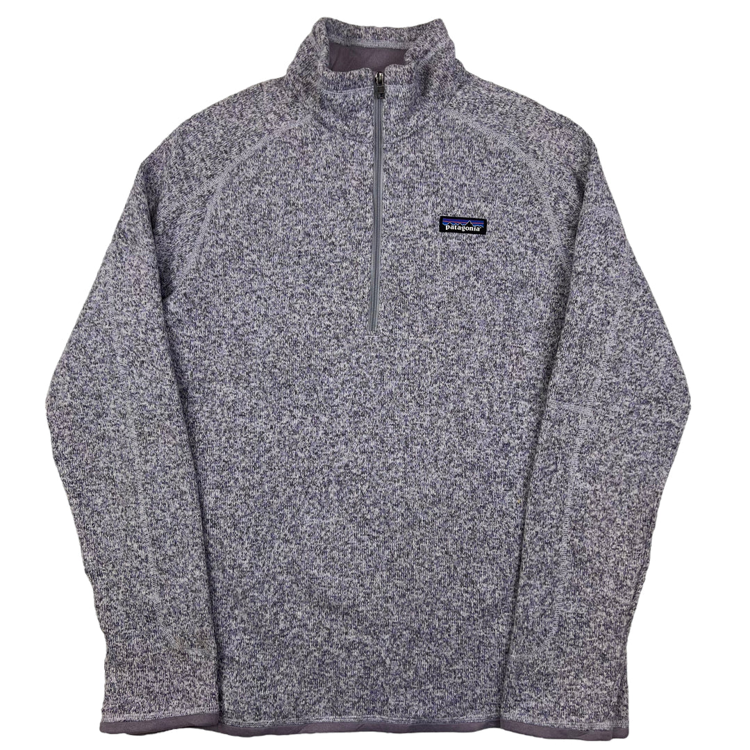 Patagonia Ash Grey Purple Quarter Zip Fleece