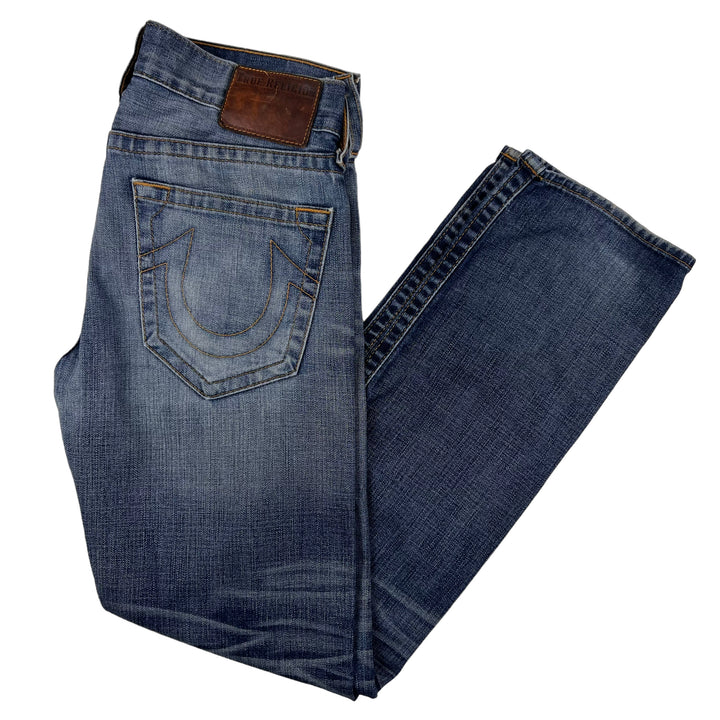 True Religion Blue Denim Embroidered Jeans