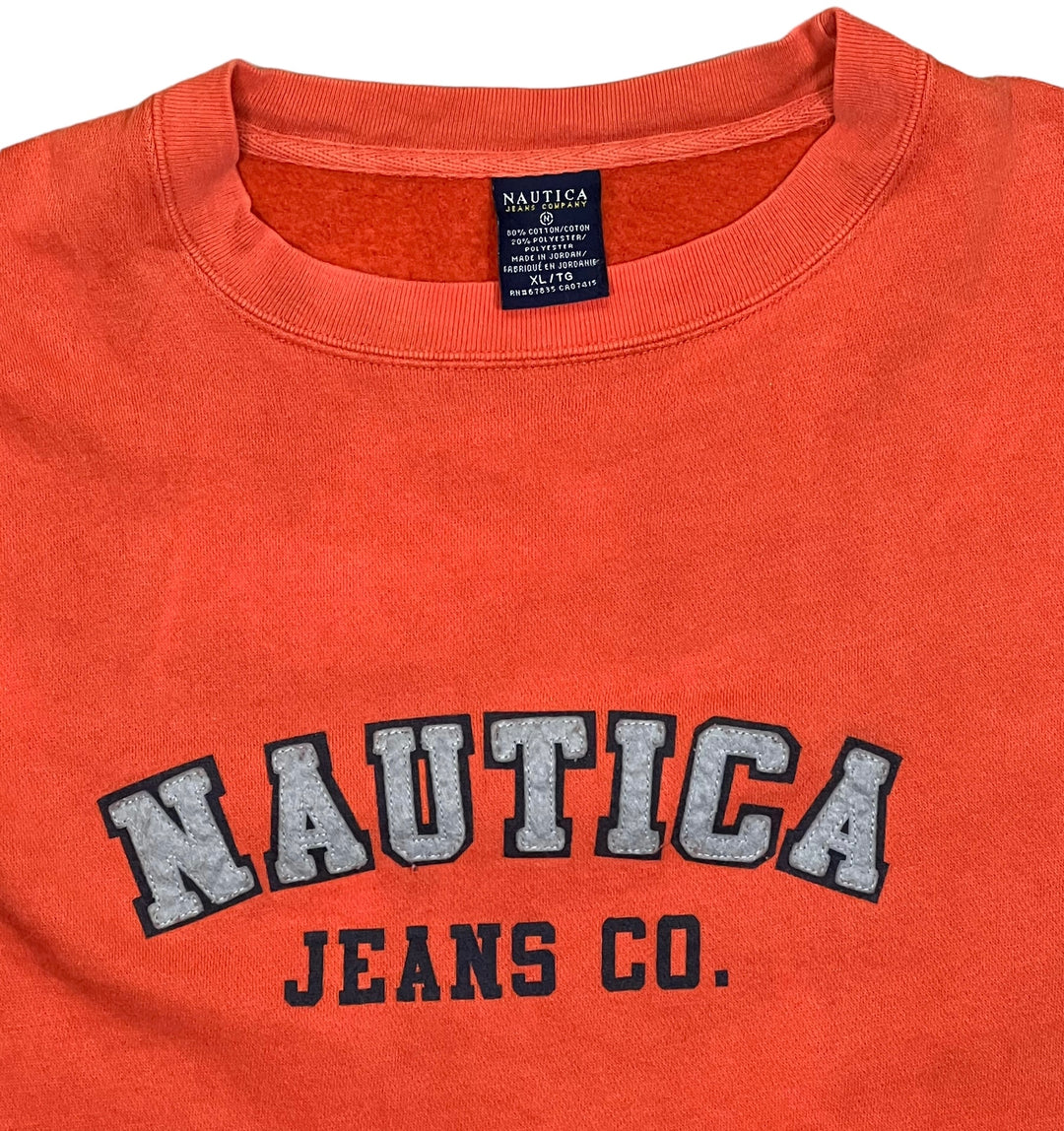 Nautica Orange Spellout Sweatshirt