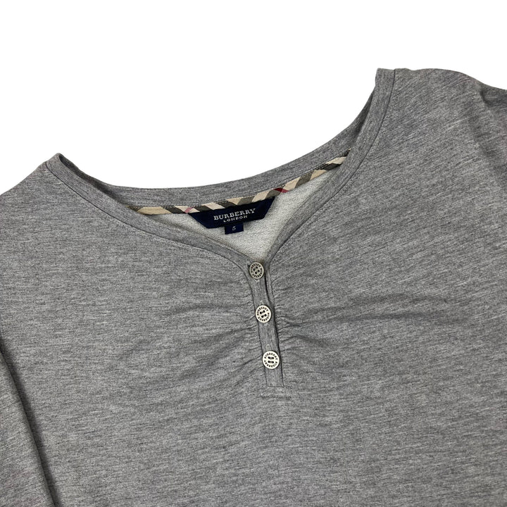 Burberry Grey Button Up Sweatshirt