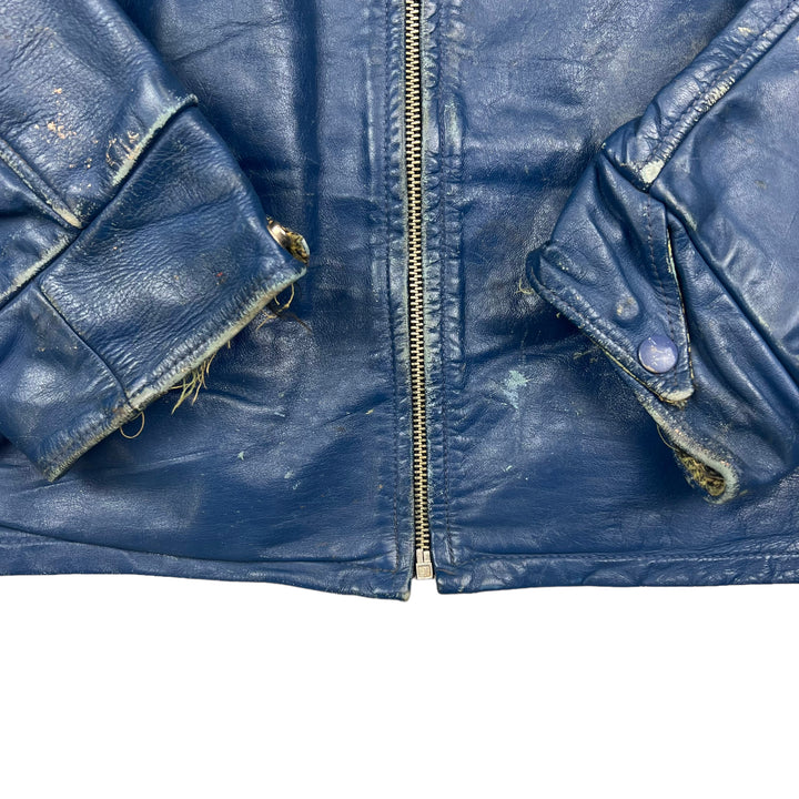 University Of Toronto Blue Vintage Leather Varsity Jacket