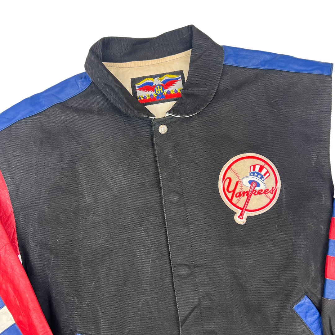 New York Yankees MLB Reversible 90's Vintage Leather Varsity Jacket