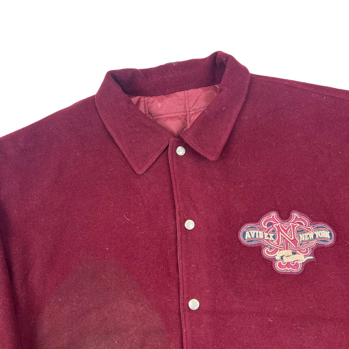 Avirex Maroon Wool Varsity Jacket