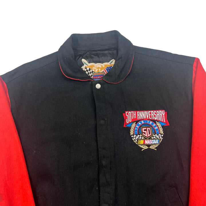 NASCAR Jeff Hamilton 50th Anniversary Black Red Racing Varsity Jacket