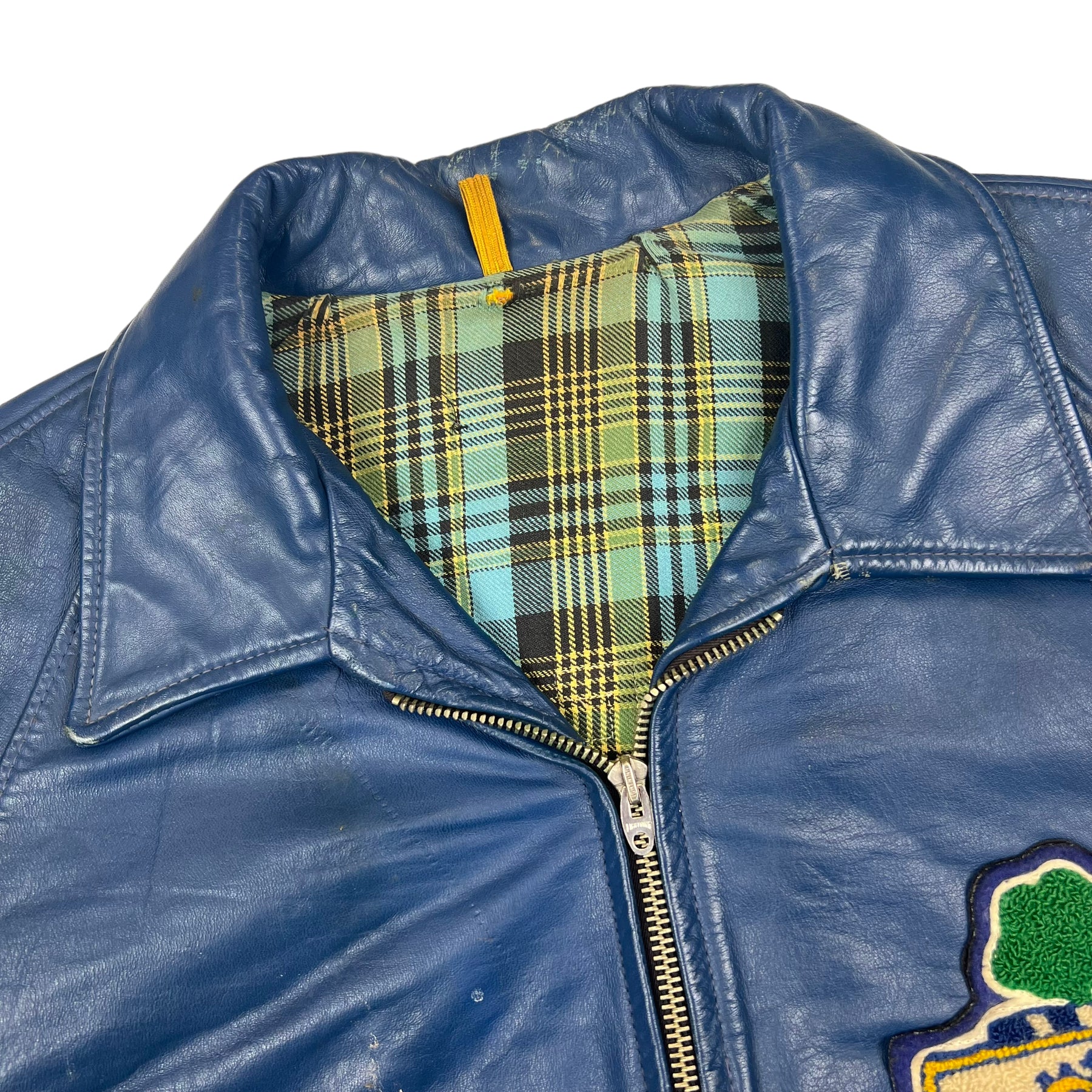 University Of Toronto Blue Vintage Leather Varsity Jacket