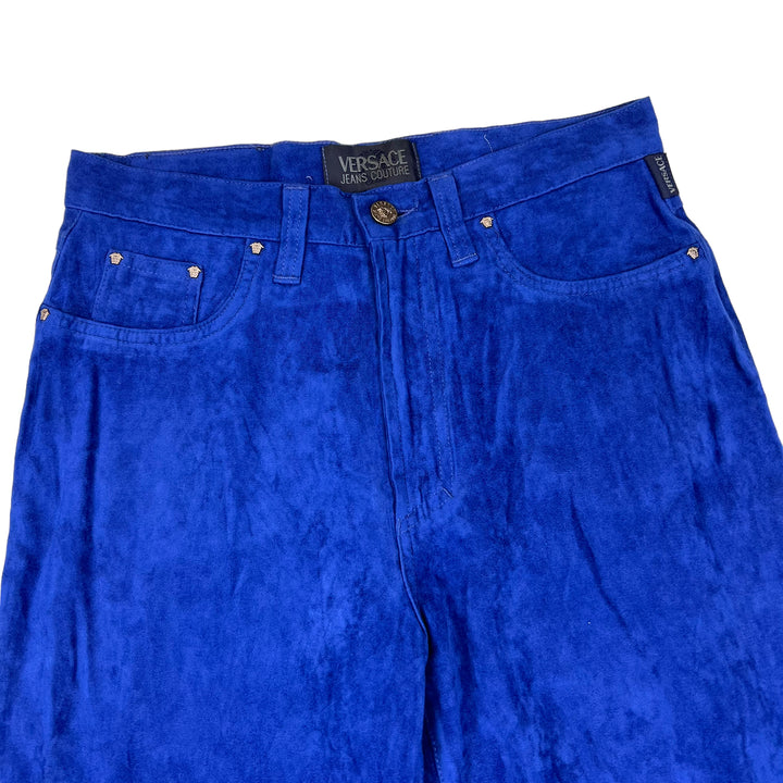 Versace Jeans Couture Blue Straight Leg Corduroy Trousers