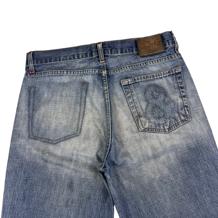 Dolce & Gabbana Faded Blue Embroidered Denim Jeans