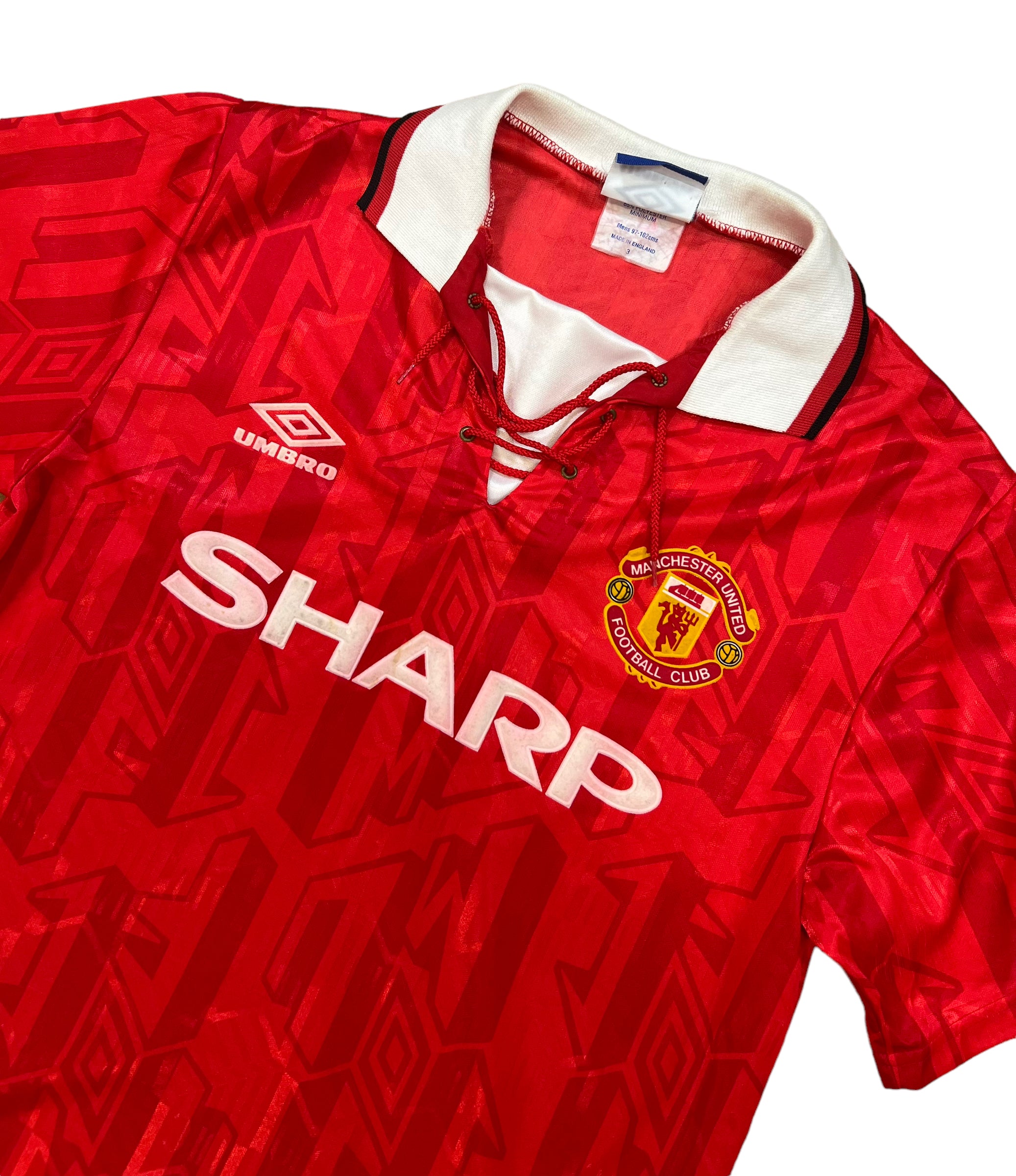 ウェア UMBRO Manchester United 92-94  kit 1992-94 Manchester United Home Shirt - 4/10 - (L.Boys)