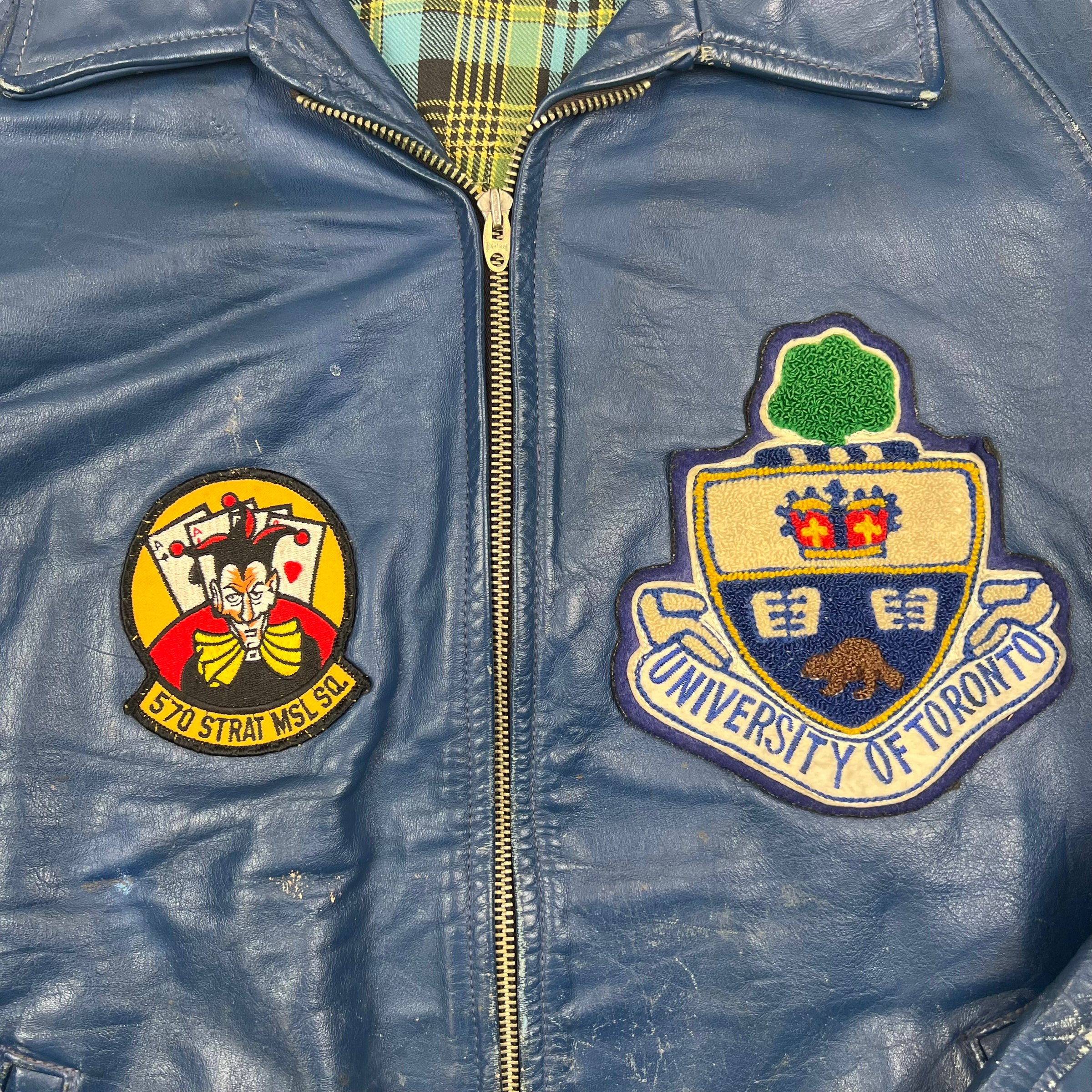 University Of Toronto Blue Leather Varsity Jacket | Bring It Back