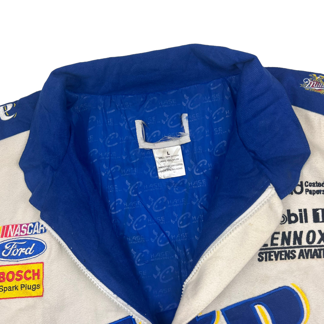 NASCAR White Blue Miller Lite Racing Jacket