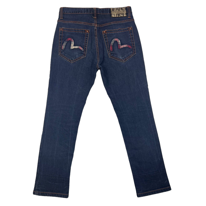 Evisu Blue Denim Straight Leg Jeans