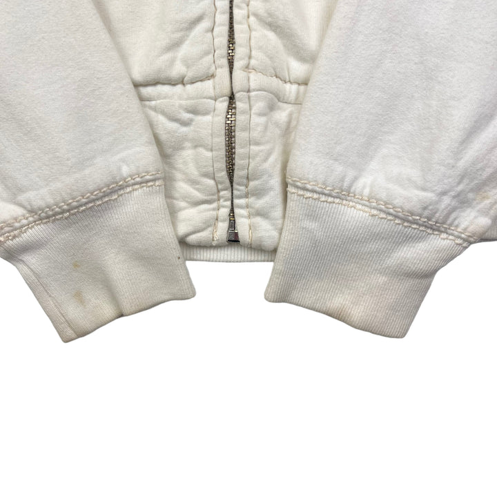 True Religion White Zip Up Hooded Sweatshirt