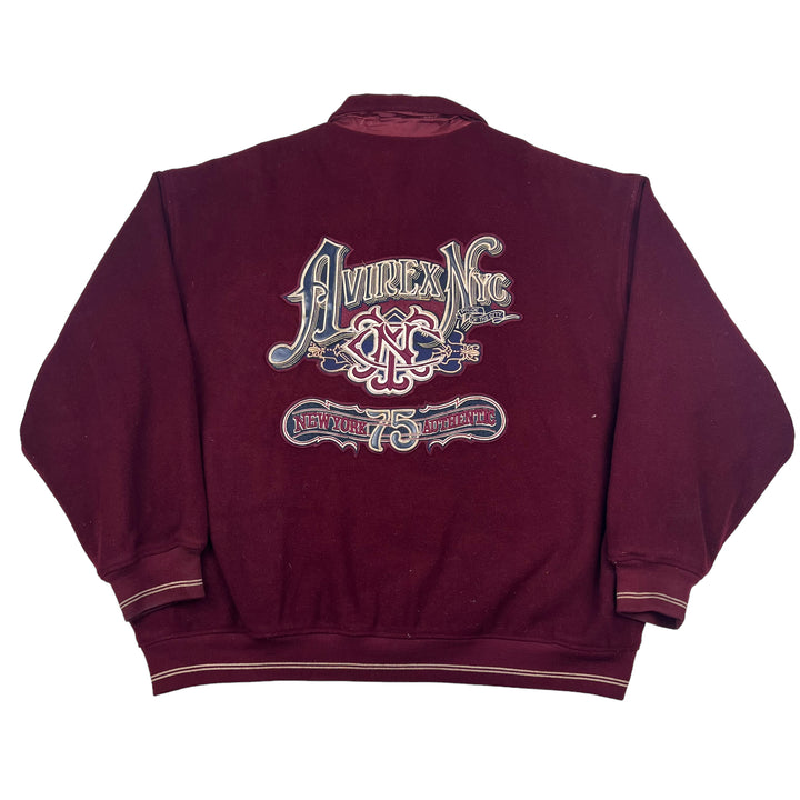 Avirex Maroon Wool Varsity Jacket