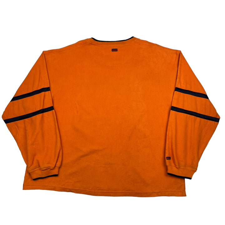 FUBU Sports Collection Orange V Neck Fleece Sweatshirt