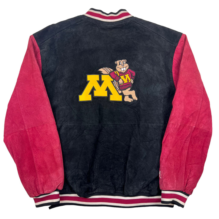 Minnesota Golden Gophers College Black Maroon Varsity Jacket