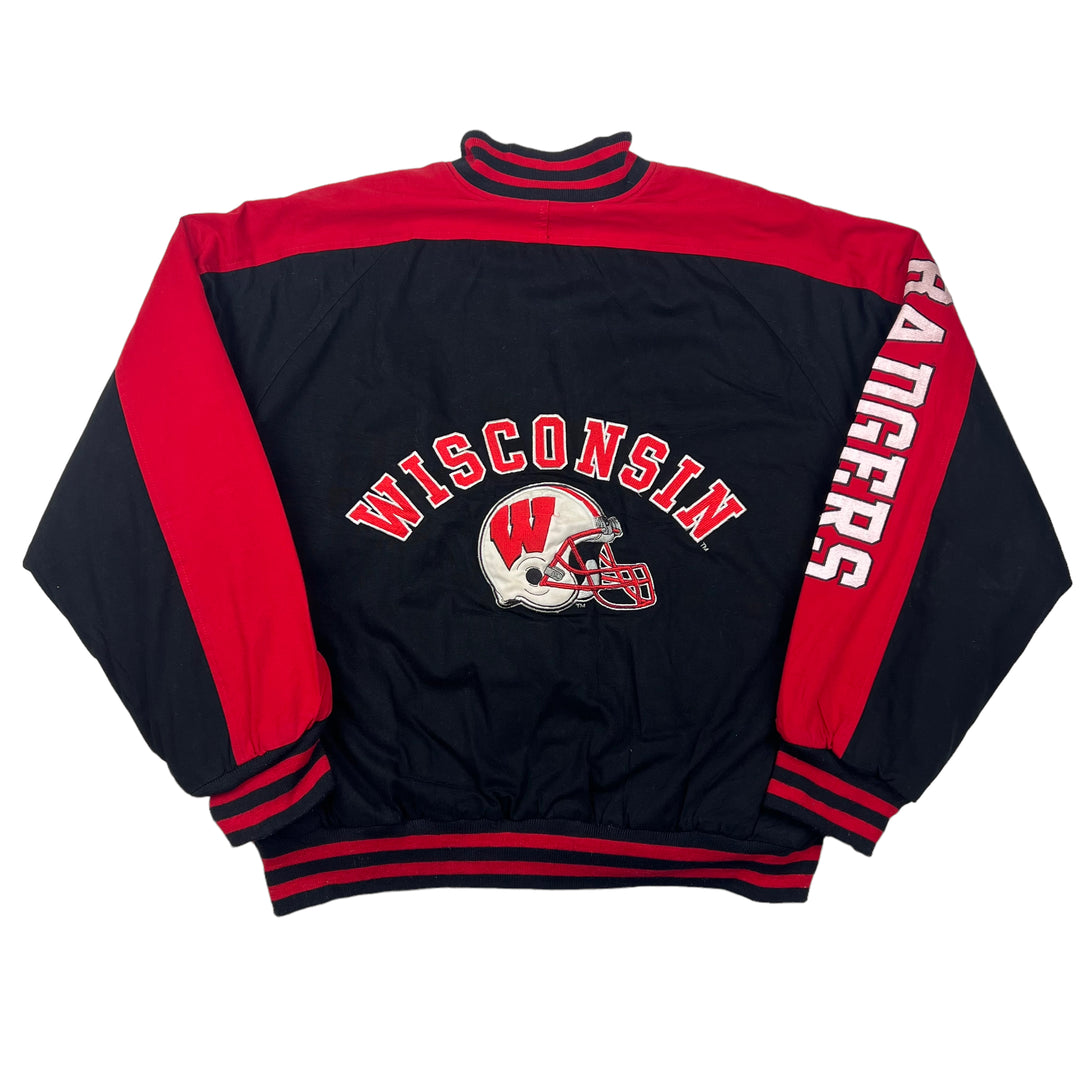 Wisconsin Badgers Black Red Varsity Jacket