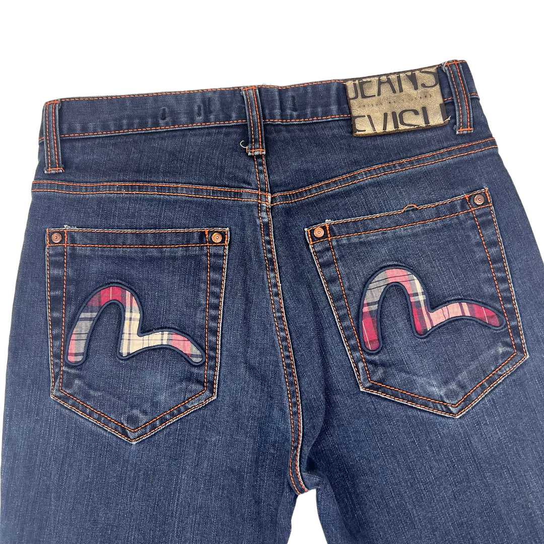 Evisu Blue Denim Straight Leg Jeans