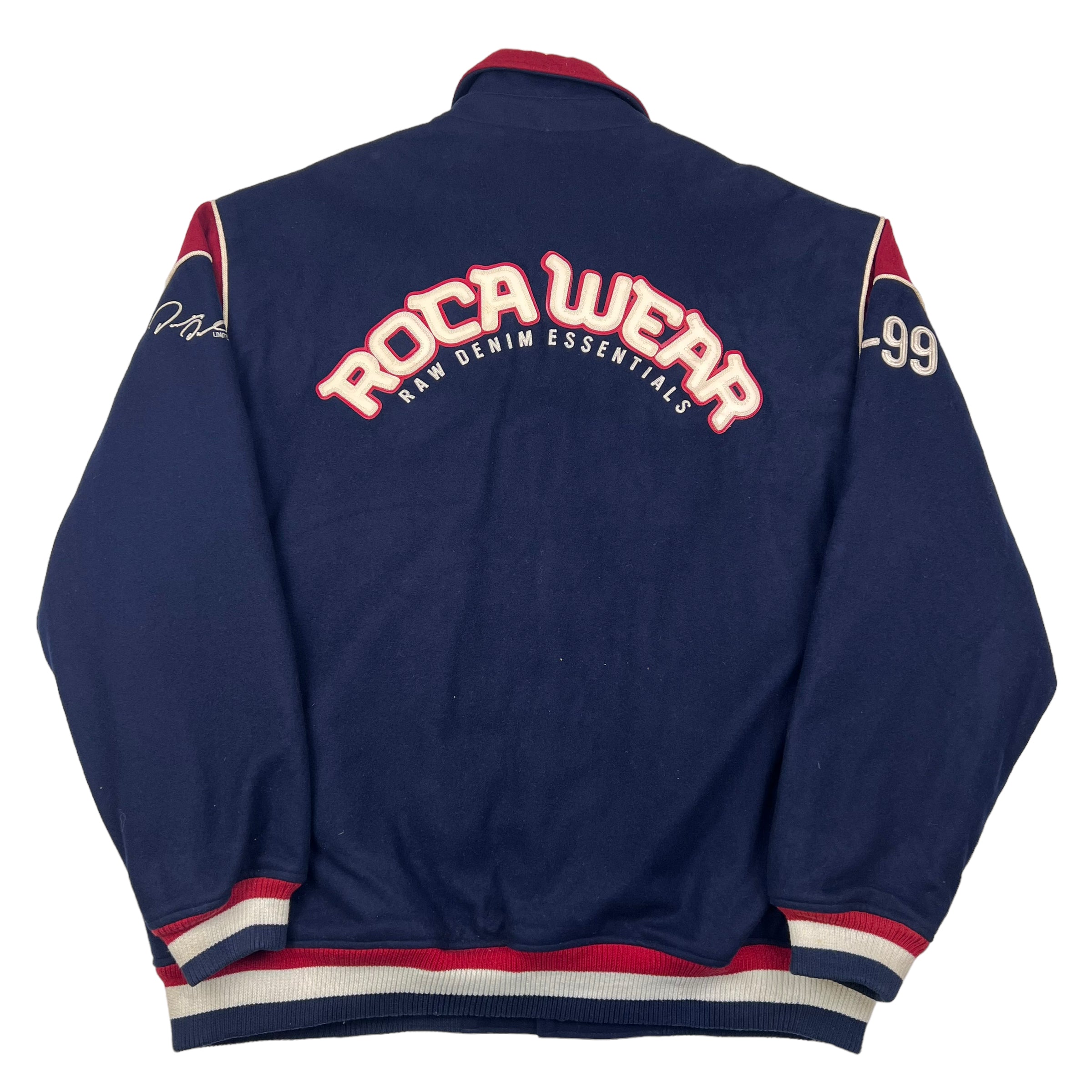 Rocawear Rare Navy Red Wool Stadium Varsity Jacket | Bring It Back