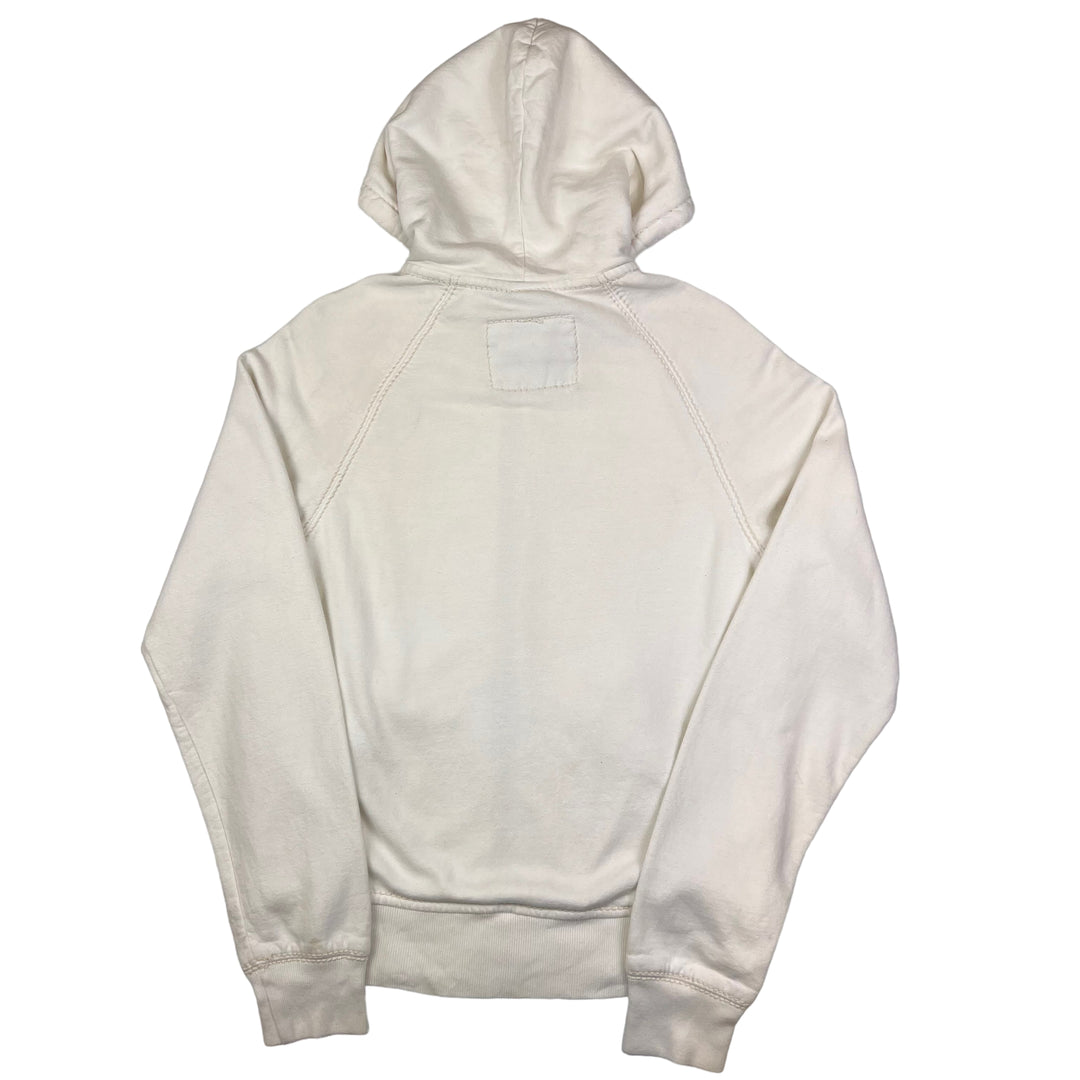 True Religion White Zip Up Hooded Sweatshirt