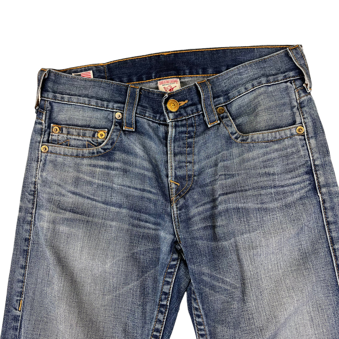 True Religion Blue Denim Embroidered Jeans