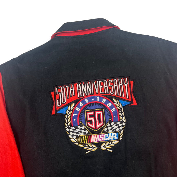 NASCAR Jeff Hamilton 50th Anniversary Black Red Racing Varsity Jacket