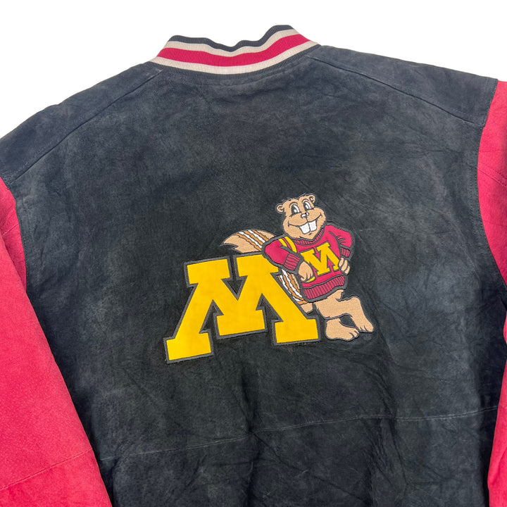 Minnesota Golden Gophers College Black Maroon Varsity Jacket