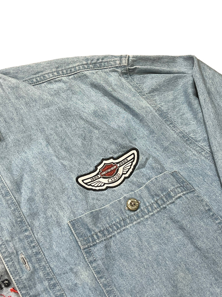 Harley-Davidson "100 Years of Great Motorcycles" Blue Denim Shirt