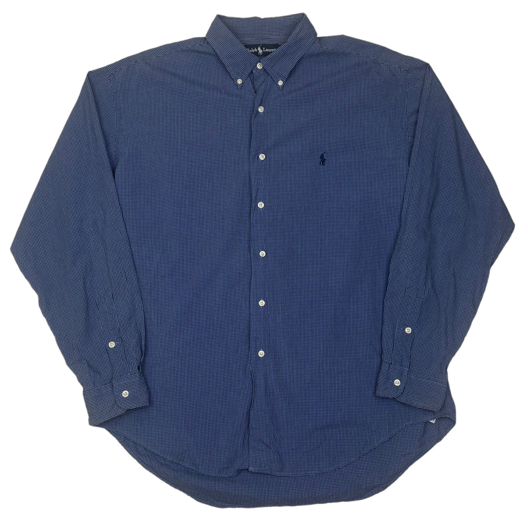 Ralph Lauren Dark Blue Chequered Long Sleeve Shirt