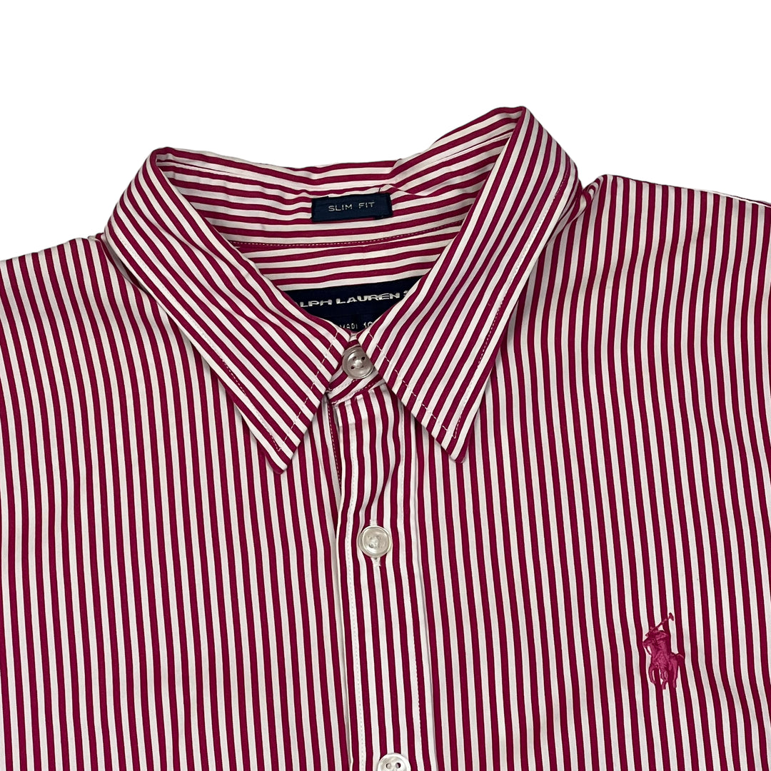 Ralph Lauren Red Long Sleeve Striped Shirt