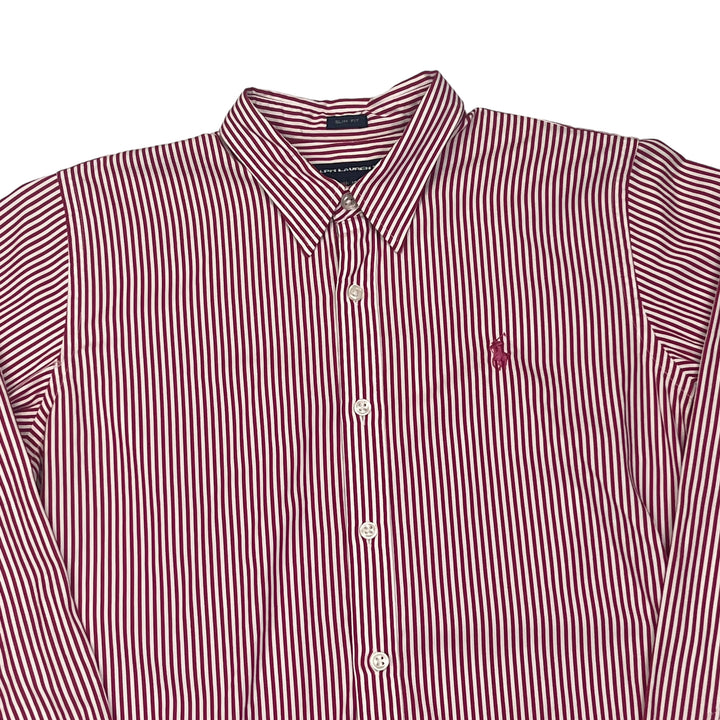 Ralph Lauren Red Long Sleeve Striped Shirt