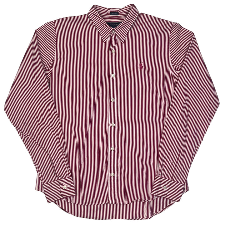 Ralph Lauren Red Long Sleeve Striped Shirt