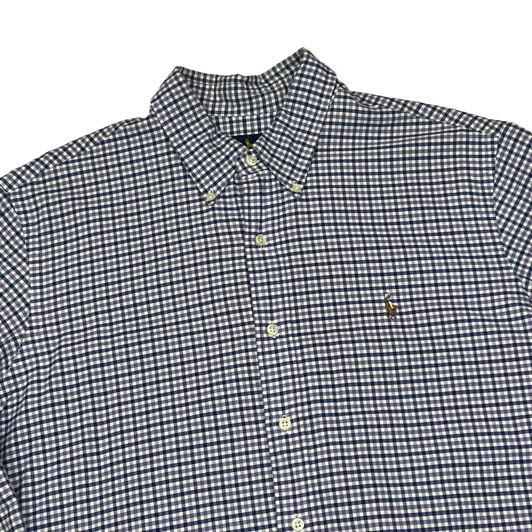 Ralph Lauren Blue Chequered Long Sleeve Shirt