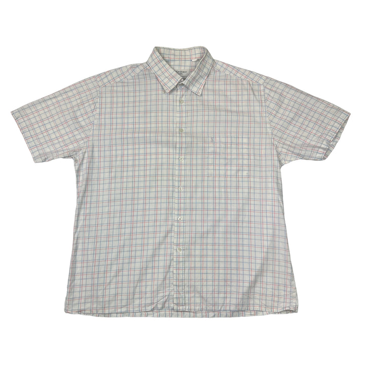 YSL White Chequered Short Sleeve Shirt