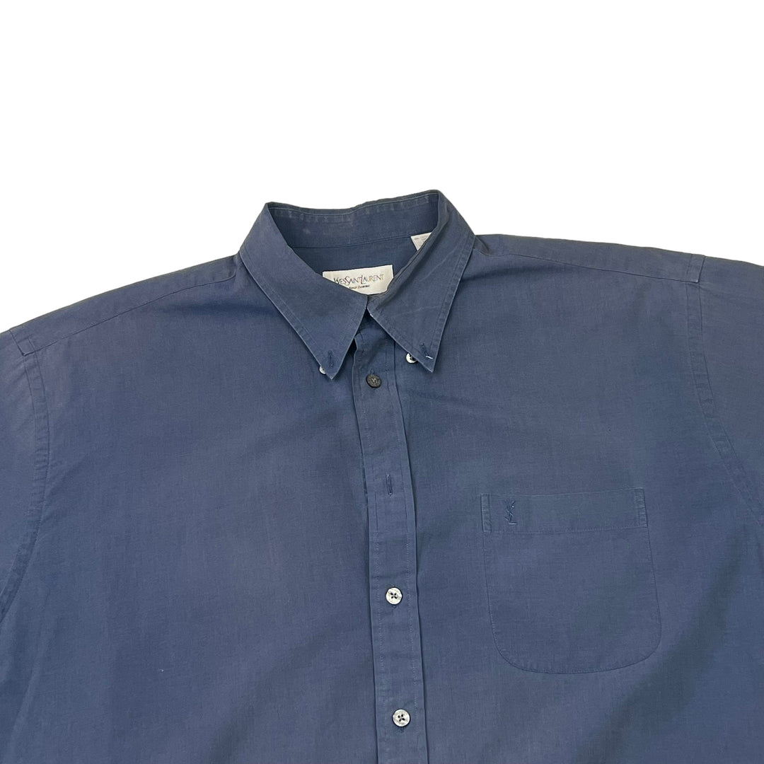 Yves Saint Laurent Navy Short Sleeve Shirt