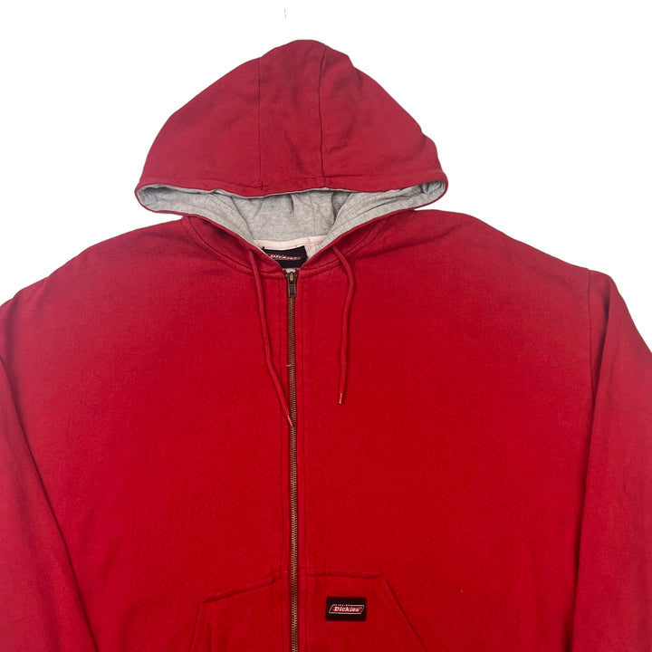 Dickies Red Zip Up Hooded Sweatshirt