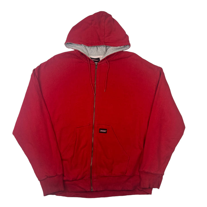 Dickies Red Zip Up Hooded Sweatshirt