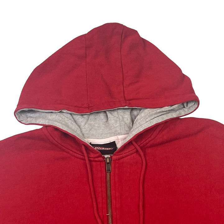 Dickies Red Zip Up Hooded Sweatshirt