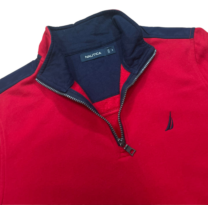 Nautica Red Quarter-Zip Sweatshirt