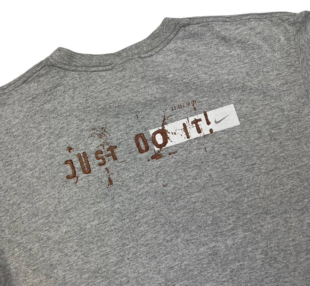 Nike Grey and Gold Graphic T-Shirt